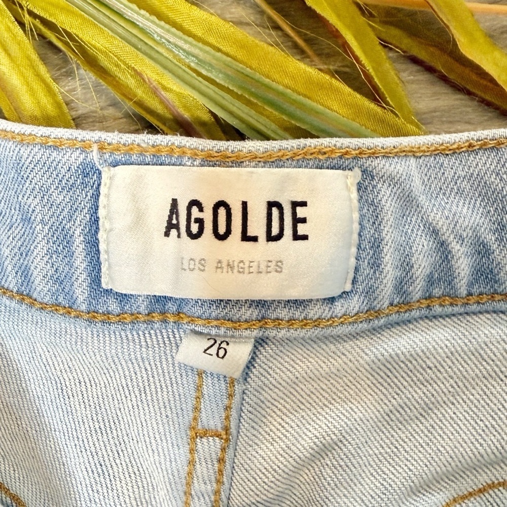 AGOLDE Stovepipe High Rise Straight Leg Light Wash Jeans Size 26 - Picture 4 of 13